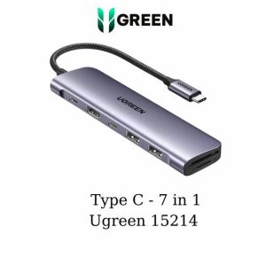 BỘ CHUYỂN TYPE C TO HDMI 4K@30HZ + 2 X USB 3.0 + USB-C + SD&TF + PD UGREEN 15214