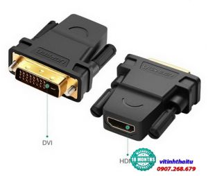 Đầu chuyển đổi DVI (24+1) sang HDMI (âm) Ugreen 20124