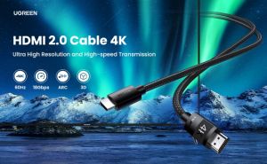 Cáp HDMI 4K Dài 25M Ugreen 40107 hỗ trợ ARC chính hãng cao cấp (Có chip khuếch đại)