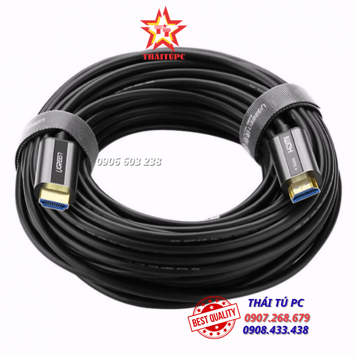 CÁP HDMI 2.0 SỢI QUANG HỢP KIM KẼM 10M HỖ TRỢ 4K/60HZ CHÍNH HÃNG UGREEN 50717 CÁP HDMI 2.0 SỢI QUANG HỢP KIM KẼM 10M HỖ TRỢ 4K/60HZ CHÍNH HÃNG UGREEN 50717