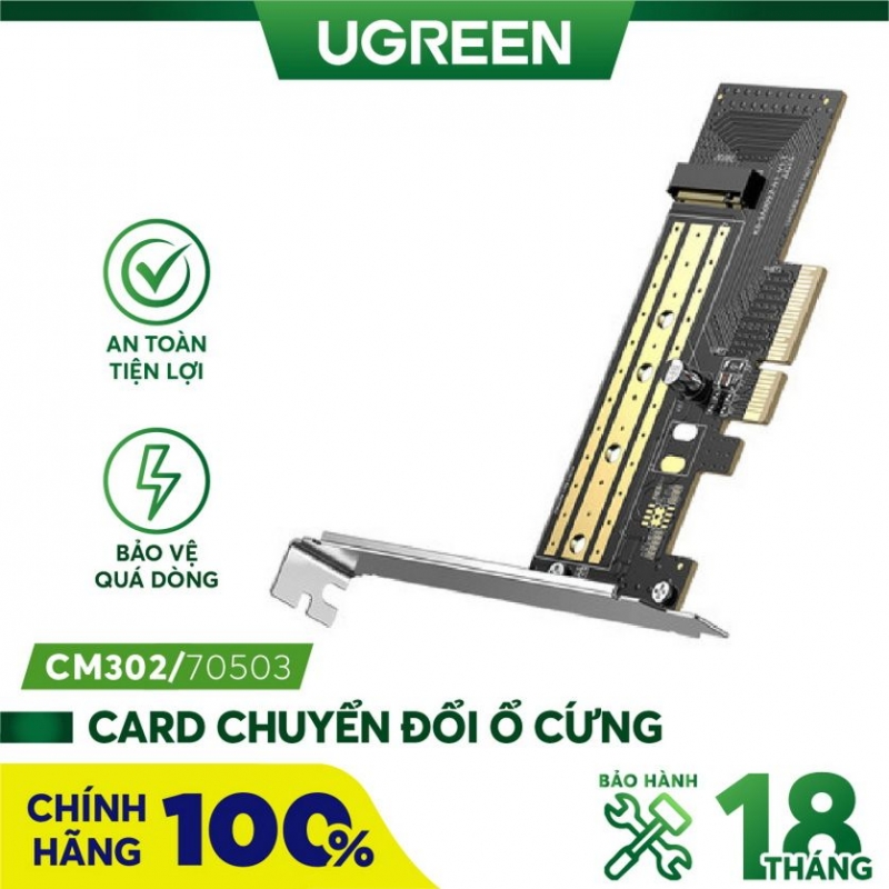 CARD PCIE Ổ CỨNG M.2 SATA NVME UGREEN70503 HỖ TRỢ M-KEY, 2230/2242/2260/2280, TỐC ĐỘ 32GBPS. CARD PCIE Ổ CỨNG M.2 SATA NVME UGREEN70503 HỖ TRỢ M-KEY, 2230/2242/2260/2280, TỐC ĐỘ 32GBPS.