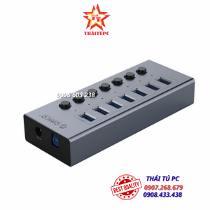 Bộ chia USB HUB 7 cổng USB 3.0 với các công tắc riêng lẻ Orico BT2U3-7AB-GY