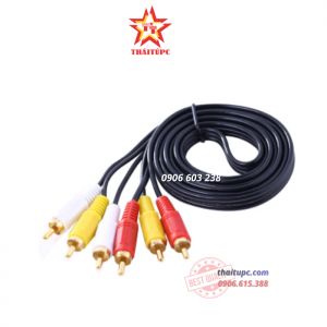 Dây Cáp âm thanh 3 ra 3 RCA (3 ra 3 bông sen) 1,5m - 3m - 5m - 10m -15m - 20m