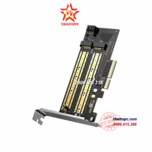 CARD CHUYỂN ĐỔI UGREEN 70504 (M.2 NVME SANG PCIE 3.0 X4 X8 X16, M.2 M-KEY AND (B+M)-KEY NVME SSD 2280 2260 2242 2230)