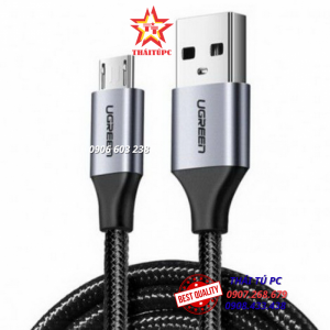 CÁP SẠC MICRO USB 2.0 DÀI 2M BỌC DÙ SẠC 2.4A QC3.0 UGREEN 60148 SẠC NHANH CAO CẤP