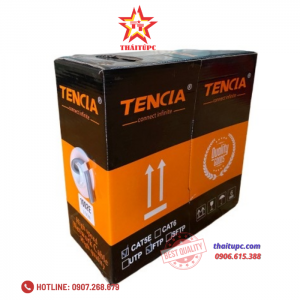 Cáp mạng TENCIA CAT5 UTP – 1002E Chống Nhiễu (Thùng 100m, vỏ xám)