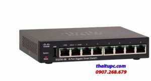 Cisco 8-ports Gigabit (Port 8 with PoE+ power input support) Smart Switch - SG250-08