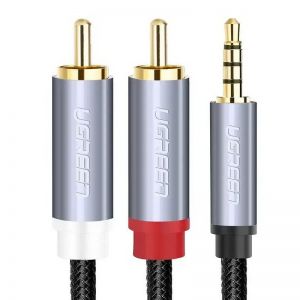 Cáp Audio 3,5mm to RCA dài 1m chính hãng Ugreen 40841 mạ vàng cao cấp