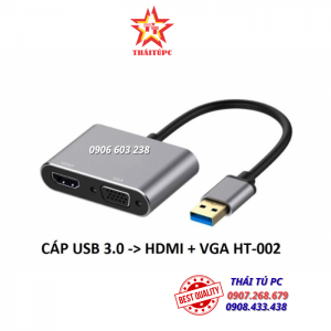 CÁP CHUYỂN ĐỔI USB 3.0 -> HDMI + VGA HT-002