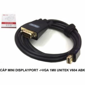 CÁP CHUYỂN MINI DISPLAYPORT SANG VGA 1M8 UNITEK V604 ABK