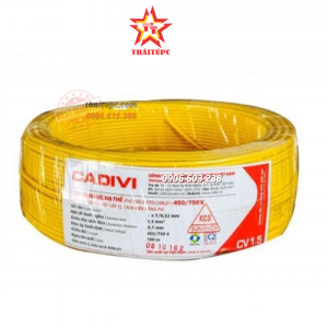 Dây điện đơn cadivi 1.5 mm2 CV 1.5 cuộn 100m