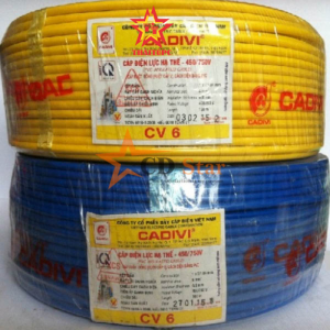 Dây điện Cadivi  chính hãng CV 6.0 (cuộn 100m, dây đơn)