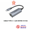 cap-chuyen-usb-type-c-ra-lan-unitek-u1312a-usb-c-to-gigabit-ethernet-5gbps-aluminium-adapter - ảnh nhỏ  1