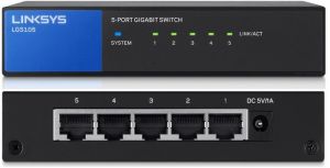 Thiết Bị Mạng Switch Linksys 5 Port Business Desktop Gigabit LGS105 10/100/1000Mbps