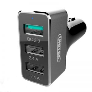 SẠC XE HƠI 42W 2 CỔNG USB 2.4A + USB QC 3.0 UNITEK (Y-P 530C)