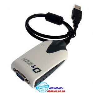 Cáp chuyển đổi USB sang VGA Dtech DT-6510