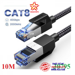 CÁP MẠNG CAT8 ĐÚC SẴN BỌC DÙ DÀI 10M UGREEN 30795 CAO CẤP
