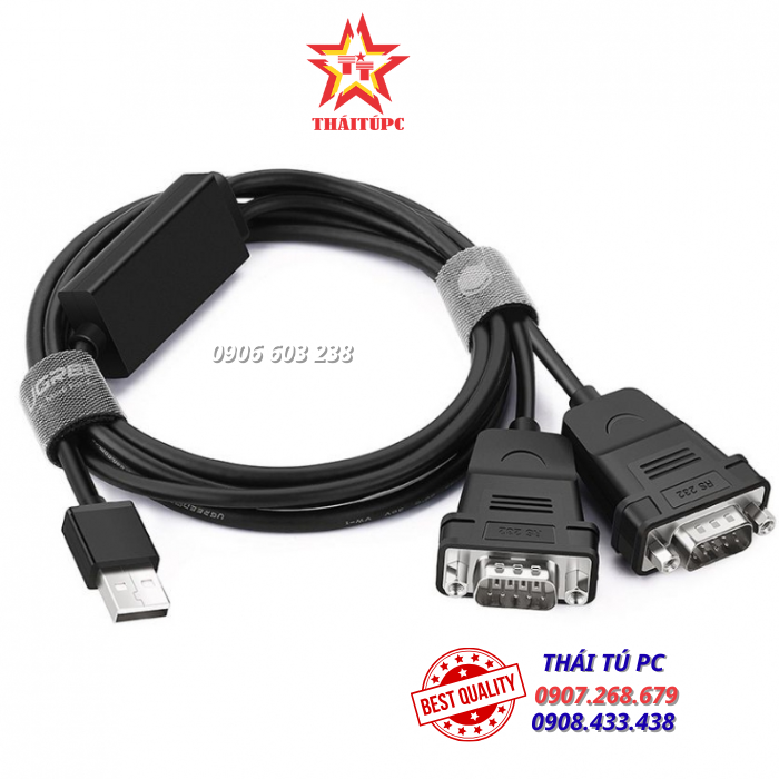 CÁP CHUYỂN USB 2.0 TO 2 COM RS232 UGREEN 30769 CÁP CHUYỂN USB 2.0 TO 2 COM RS232 UGREEN 30769