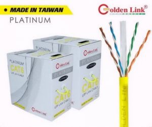 CÁP MẠNG GOLDEN LINK PLATINUM UTP CAT 6 DÀI 100 MÉT – MÀU VÀNG TW1103-100 (MADE IN TAIWAN)(GL01020)