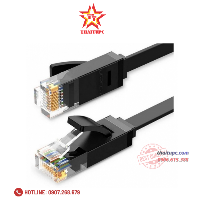 CÁP MẠNG LAN CAT6 DÂY DẸT UGREEN 50177 8M MÀU ĐEN CÁP MẠNG LAN CAT6 DÂY DẸT UGREEN 50177 8M MÀU ĐEN