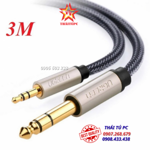 CÁP CHUYỂN ĐỔI ÂM THANH 3.5MM SANG 6.5MM DÀI 3M CHÍNH HÃNG UGREEN 40805