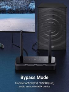 BỘ NHẬN VÀ PHÁT BLUETOOTH 5.0 APTX 100M HỖ TRỢ CỔNG 3.5MM, OPTICAL UGREEN 20140