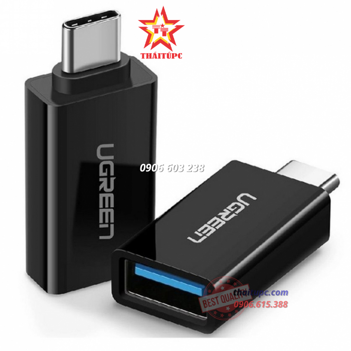 ĐẦU CHUYỂN ĐỔI USB TYPE-C TO USB 3.0 (OTG) UGREEN 20808 CAO CẤP (ĐEN) ĐẦU CHUYỂN ĐỔI USB TYPE-C TO USB 3.0 (OTG) UGREEN 20808 CAO CẤP (ĐEN)