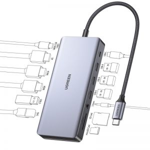 Ugreen 15978 13 in 1 Revodok Pro 313 Laptop Docking Station 4K Triple Display USB C CM681