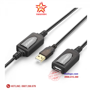 Cáp USB nối dài 20m có chíp khuếch đại chính hãng Ugreen 10324 Cao cấp