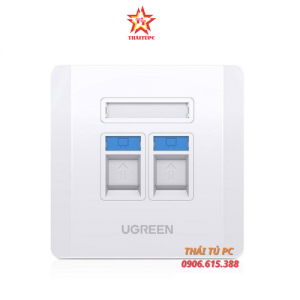 Mặt Wall Plate 2 cổng mạng âm tường Ugreen 80182 cao cấp