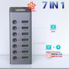 bo-hub-chia-7-cong-usb-3-0-5gbps-vo-nhom-cong-tac-ugreen-90307-kem-nguon-12v2a-chan-tron - ảnh nhỏ 2
