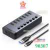 bo-hub-chia-7-cong-usb-3-0-5gbps-vo-nhom-cong-tac-ugreen-90307-kem-nguon-12v2a-chan-tron - ảnh nhỏ 8