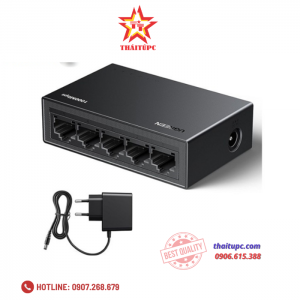 Switch chia mạng 5 cổng LAN Gigabit RJ45 10/100/1000Mbps Ugreen 35492EU cao cấp (EU Plug)