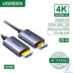 Cáp HDMI 2.0 sợi quang AOC dài 25M hỗ trợ 4K@60Hz Ugreen 45506/HD178 cao cấp