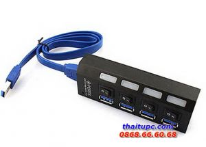 Hub USB 3.0 4 cổng Sport có công tắc (Đen)