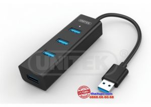 Bộ chia 4 cổng USB 3.0 Unitek Y-3089 có hỗ trợ nguồn phụ