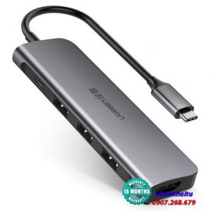 Thiết bị mở rộng USB type-C sang HDMI/ Hub USB 3.0 hỗ trợ sạc cổng USB-C chính hãng Ugreen 50209