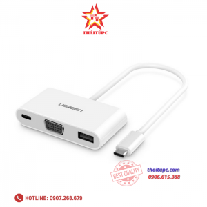 Cáp chuyển USB Type C sang VGA và USB 3.0 Ugreen 30376
