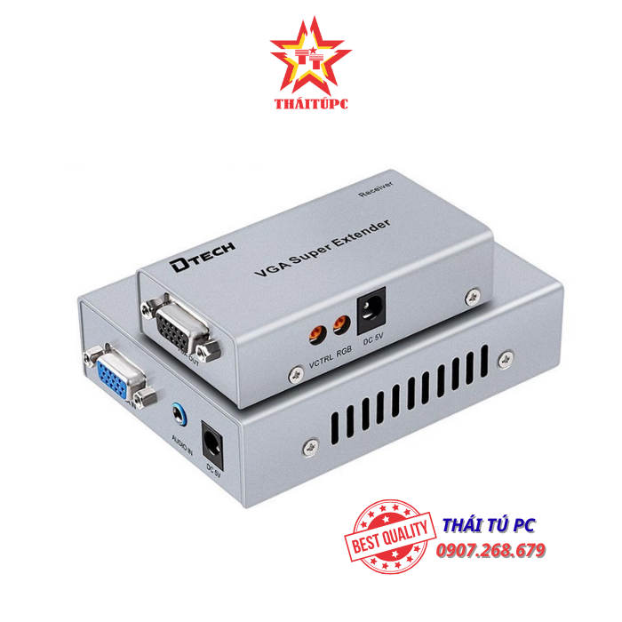 BỘ NỐI DÀI VGA + Audio (100M) -> LAN DTECH DT-7020 BỘ NỐI DÀI VGA + Audio (100M) -> LAN DTECH DT-7020