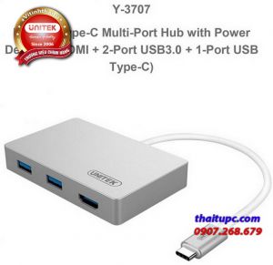Hub USB 3.0 2 Ports+HDMI Chính hãng Unitek (Y- 3707)Type-C