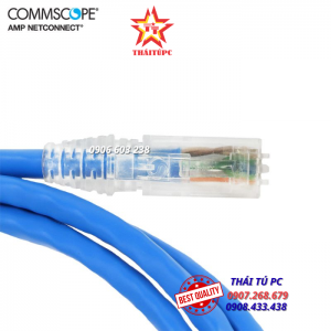 CÁP MẠNG CHÍNH HÃNG AMP/COMMSCOPE U/UTP, CAT.6 MÀU XANH DƯƠNG, 2.1M