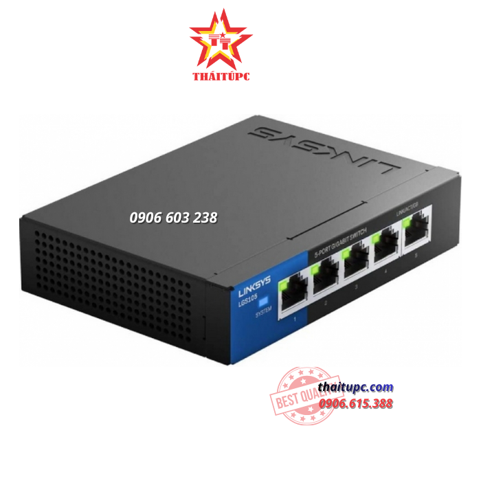 Thiết Bị Mạng Switch Linksys 5 Port Business Desktop Gigabit LGS105 10/100/1000Mbps Thiết Bị Mạng Switch Linksys 5 Port Business Desktop Gigabit LGS105 10/100/1000Mbps