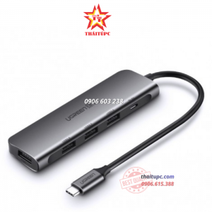 Cổng chuyển đổi USB Type C sang 4 cổng USB Ugreen 50979 chính hãng